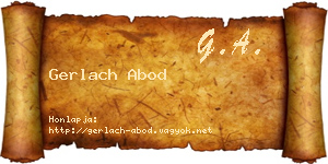 Gerlach Abod névjegykártya